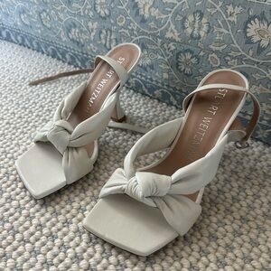STUART WEITZMAN Playa Stiletto Heel Leather Sandals